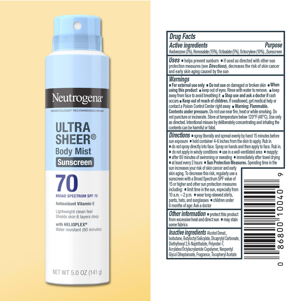 Neutrogena used outdoors during activity offering water resistance