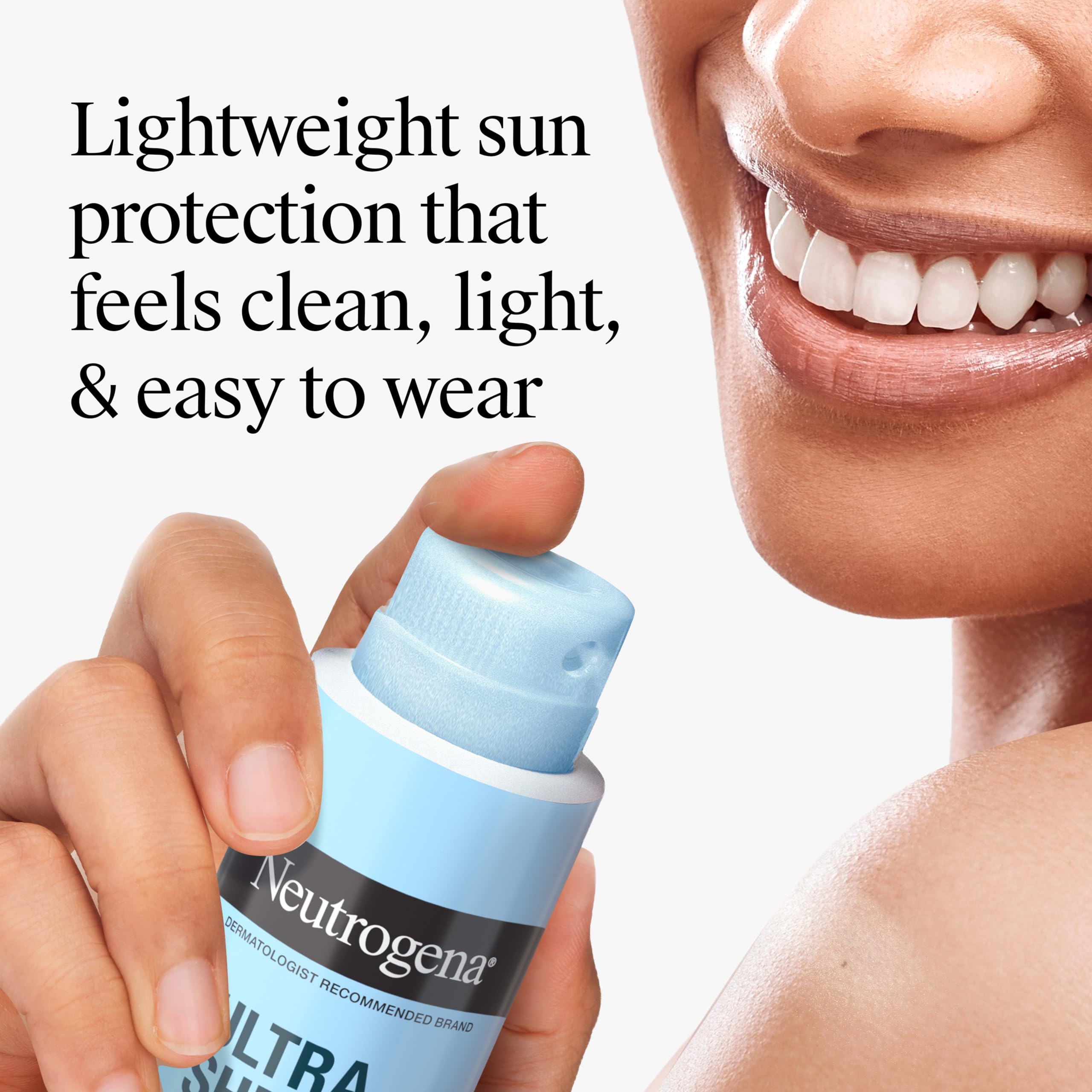 Neutrogena spray mist texture closeup for quick absorption
