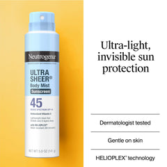 Neutrogena spray nozzle close-up showing even mist for quick application