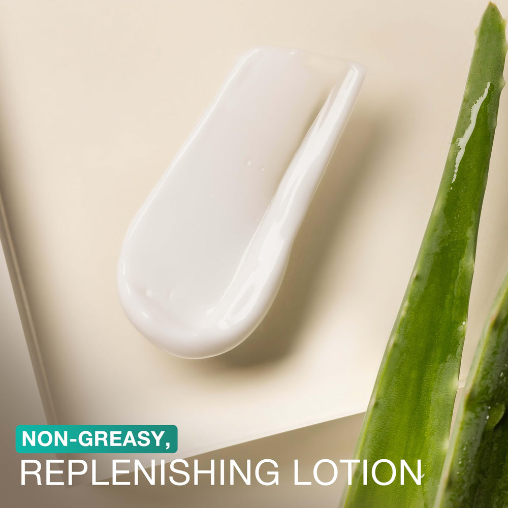 Neutrogena lotion texture close-up showing smooth absorbent formula benefit