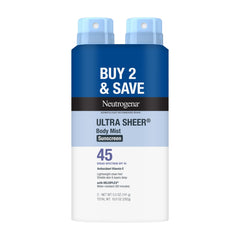 Neutrogena front packaging showing SPF 45 protection and two-pack convenience