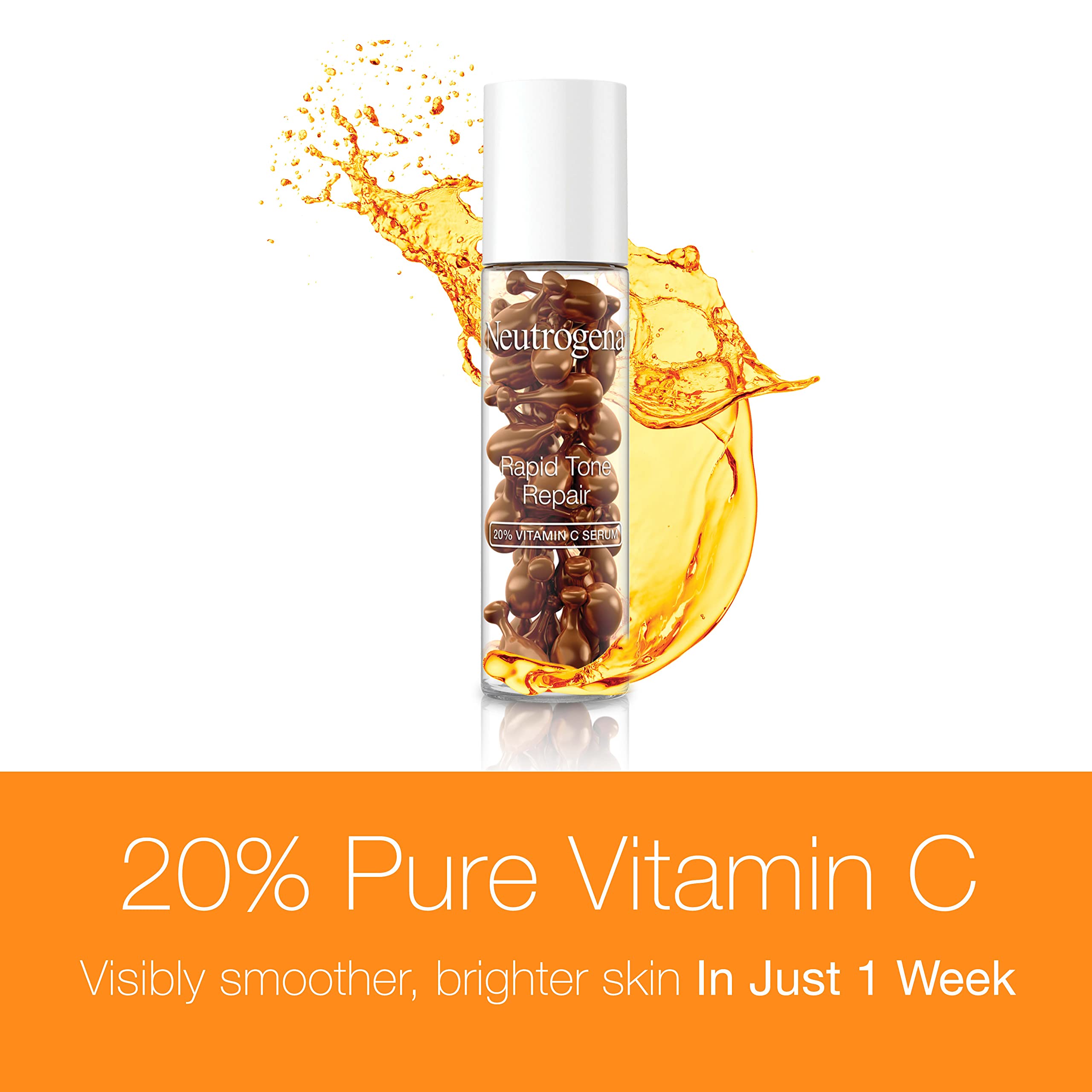 Neutrogena close-up of a single capsule highlighting fresh vitamin C potency