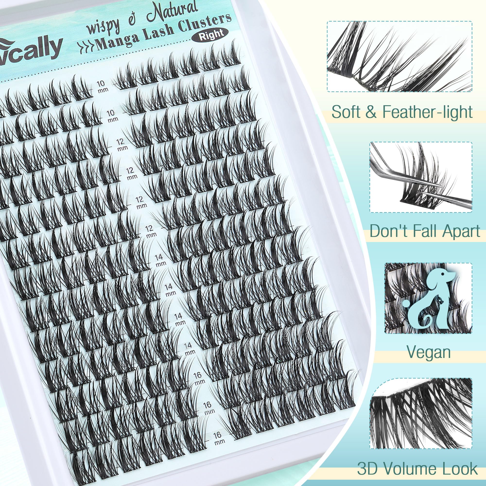 Newcally length comparison 10–16mm illustrating layered volume benefit