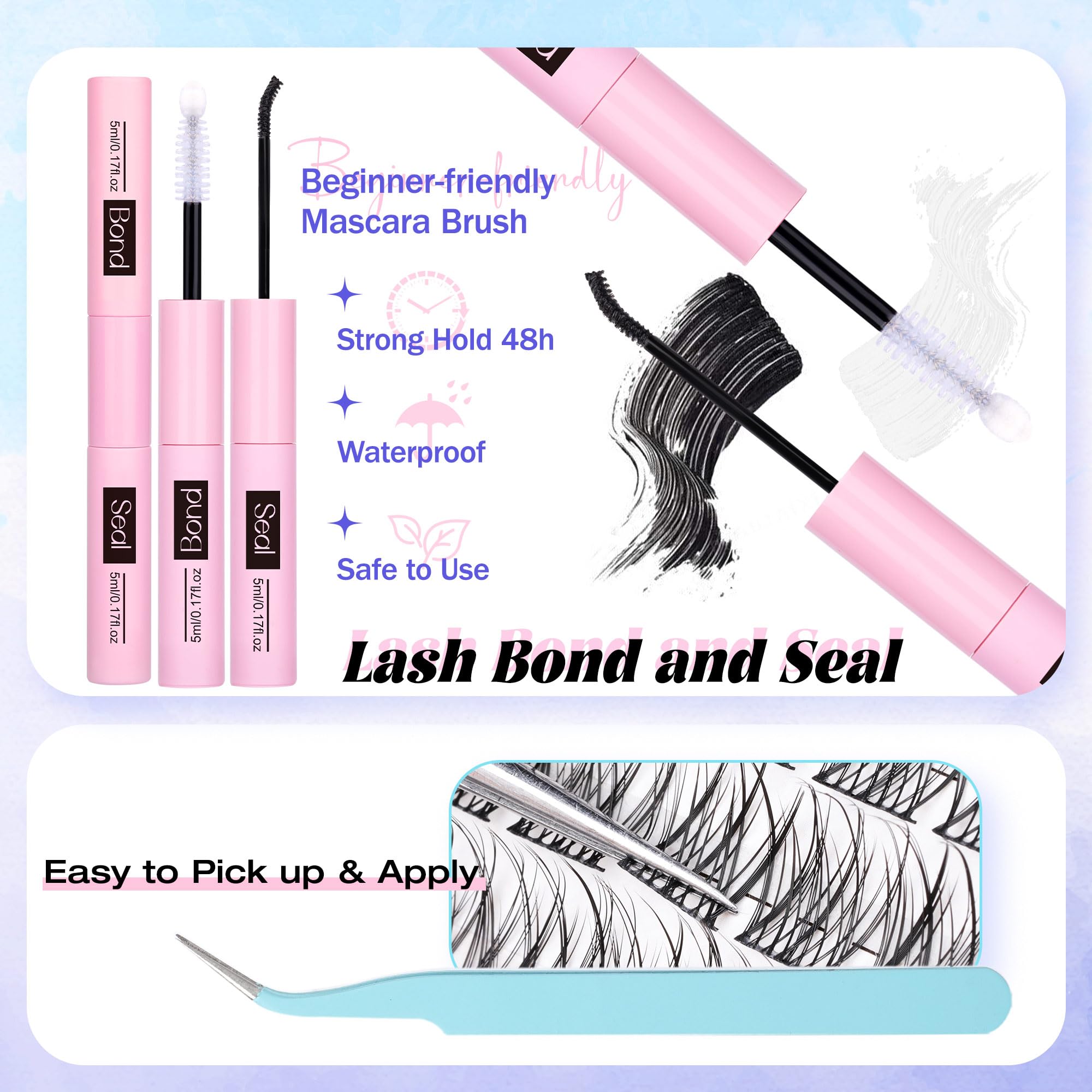 Newcally applying a cluster lash to show fast DIY results benefit