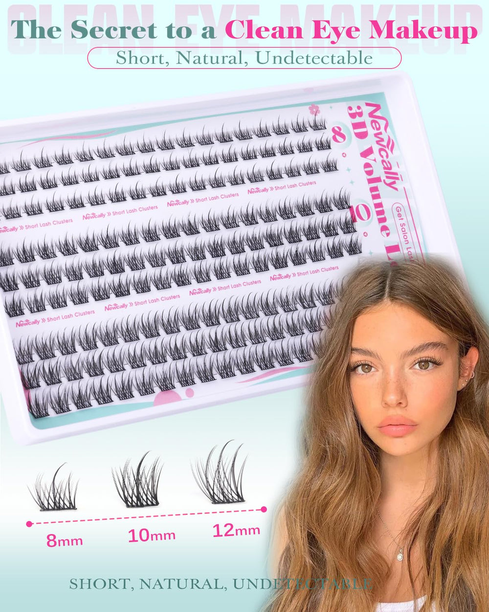 Newcally close-up of C-curl cluster tip highlighting natural blend