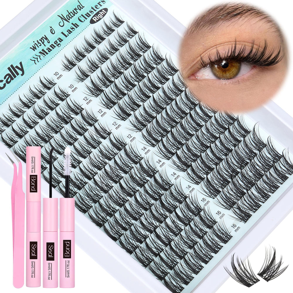 Newcally front packaging showing full cluster lashes kit and convenience