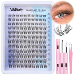 Newcally front packaging showing full lash clusters kit and benefits