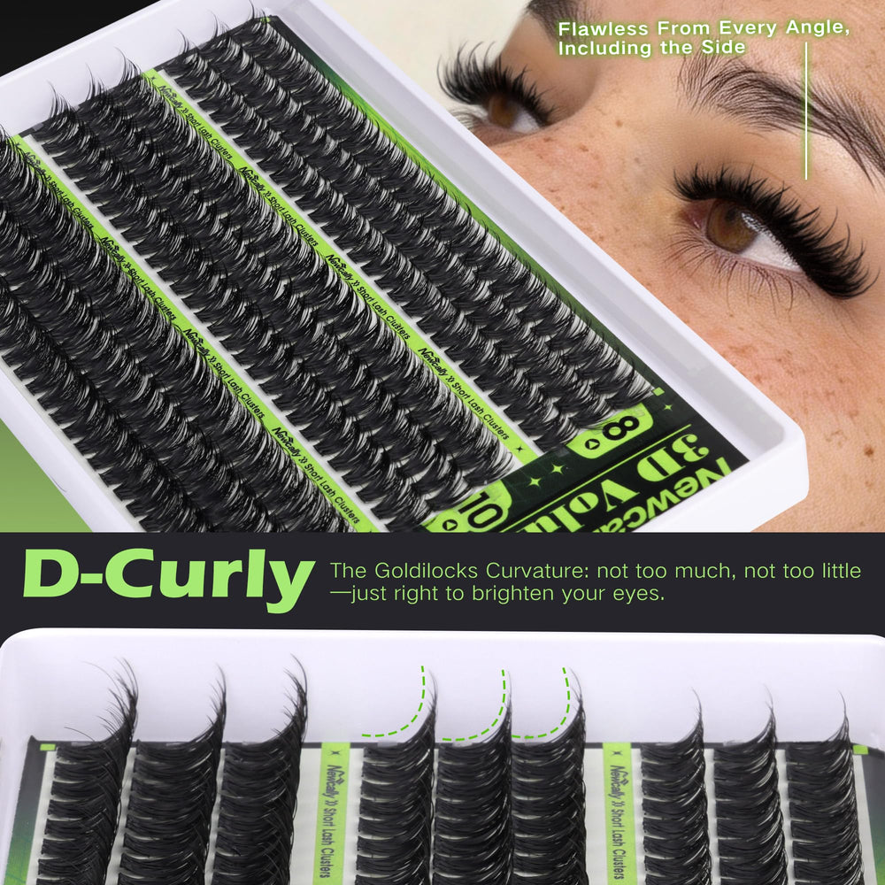 Newcally lifestyle glam makeup setting illustrating finished voluminous lash look