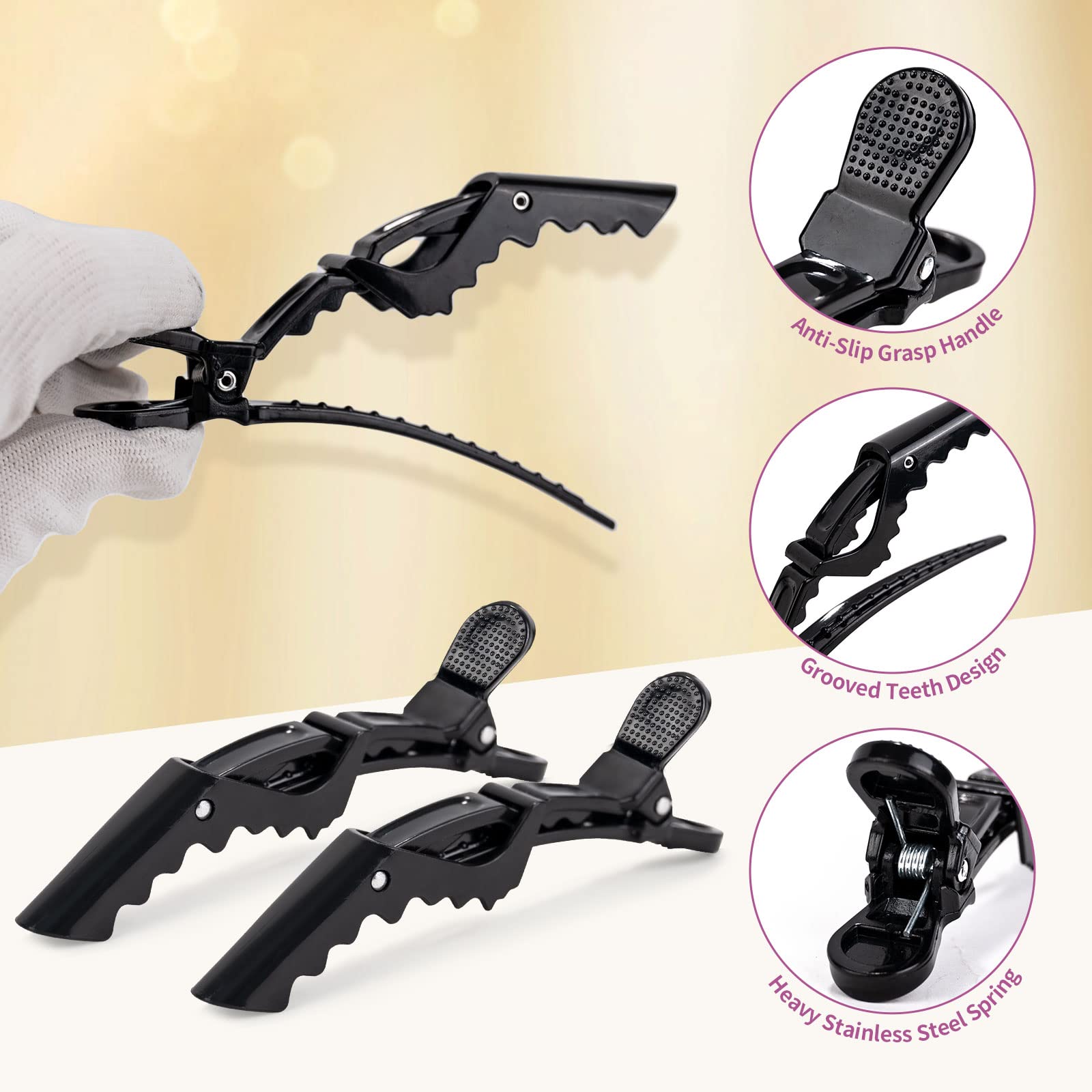 NEWISHTOOL pintail comb and crocodile clips for precise sectioning