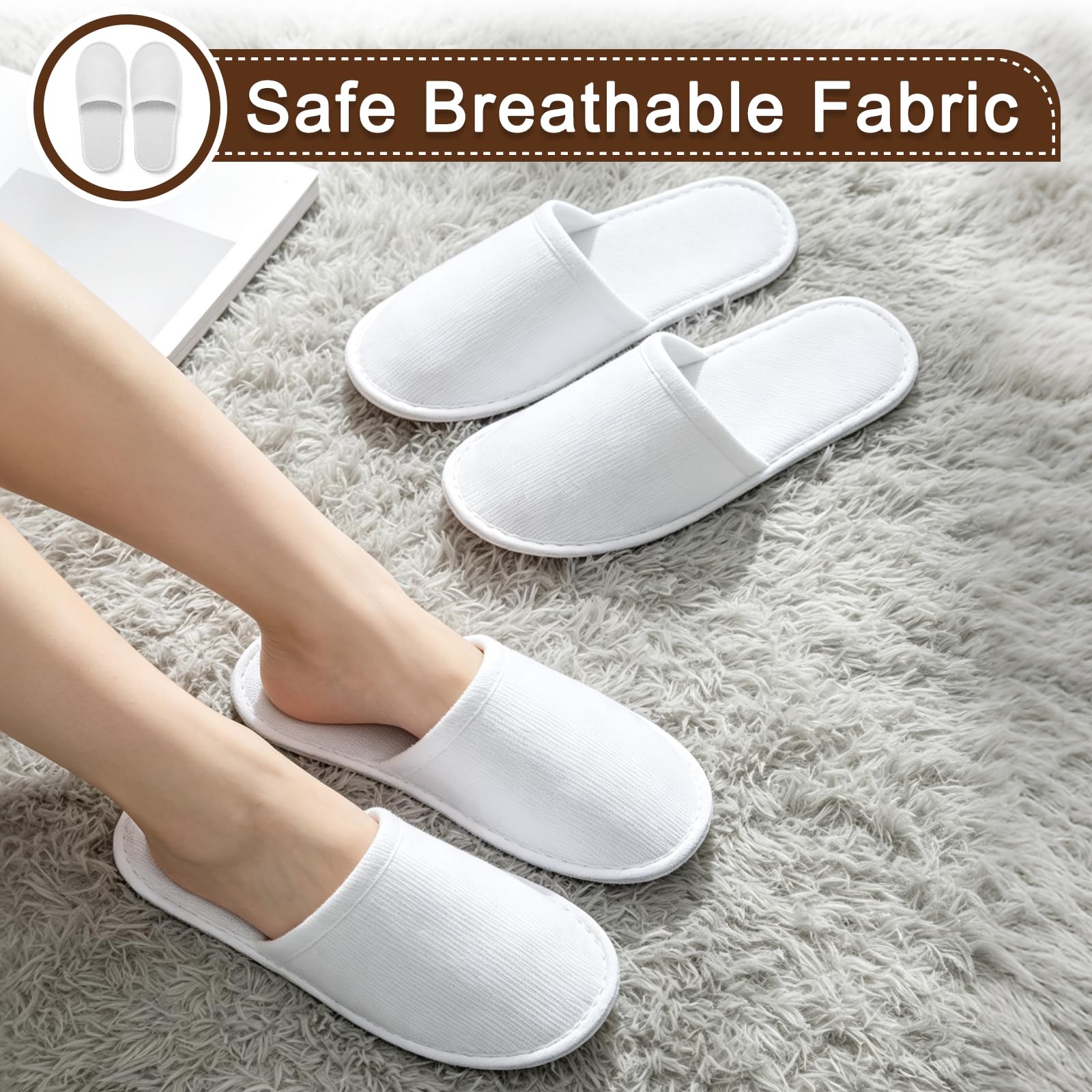 Nexboraque in-use guest wearing slippers showing protective closed-toe comfort benefit