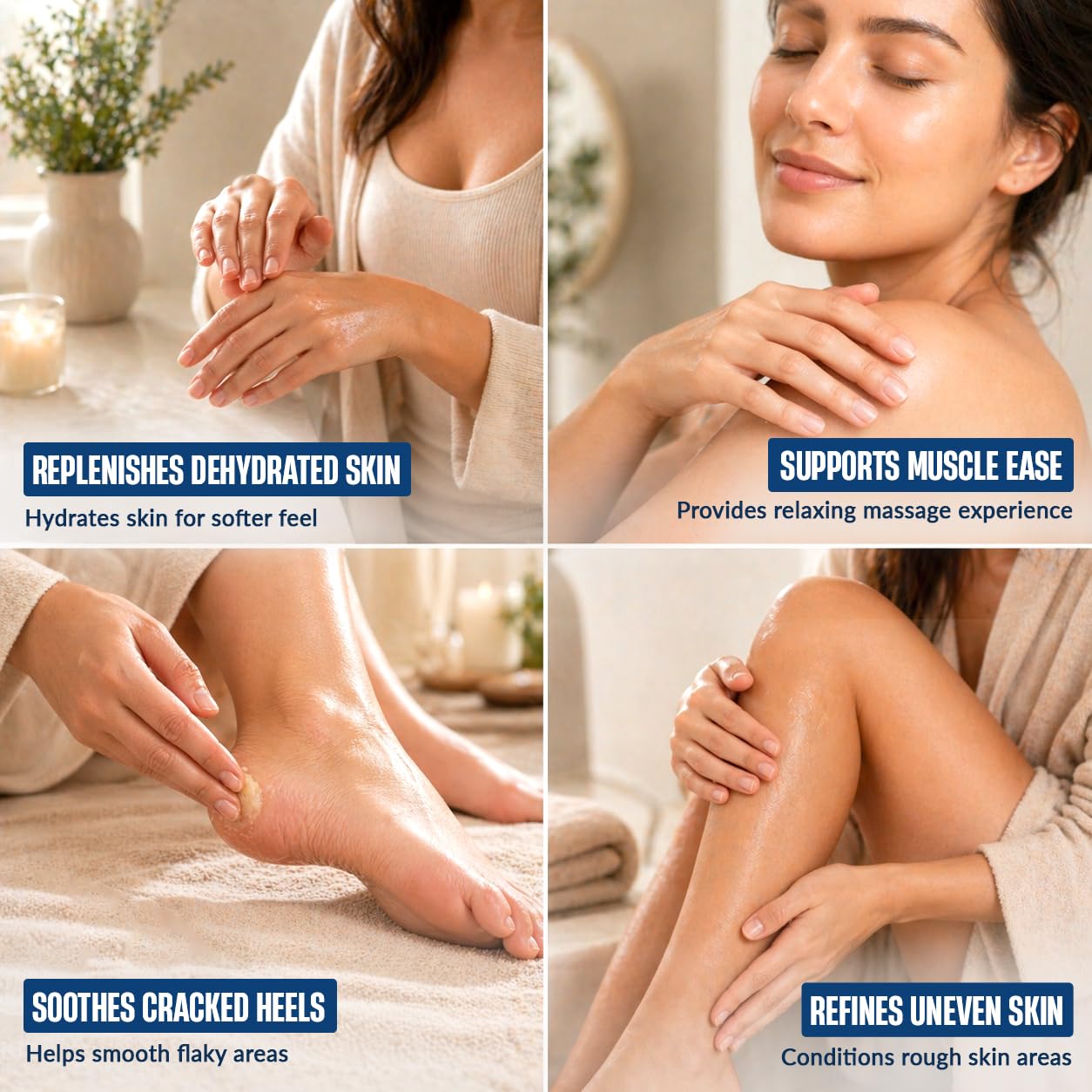 Nexon Botanics used on neck and shoulders for massage glide and relaxation benefit