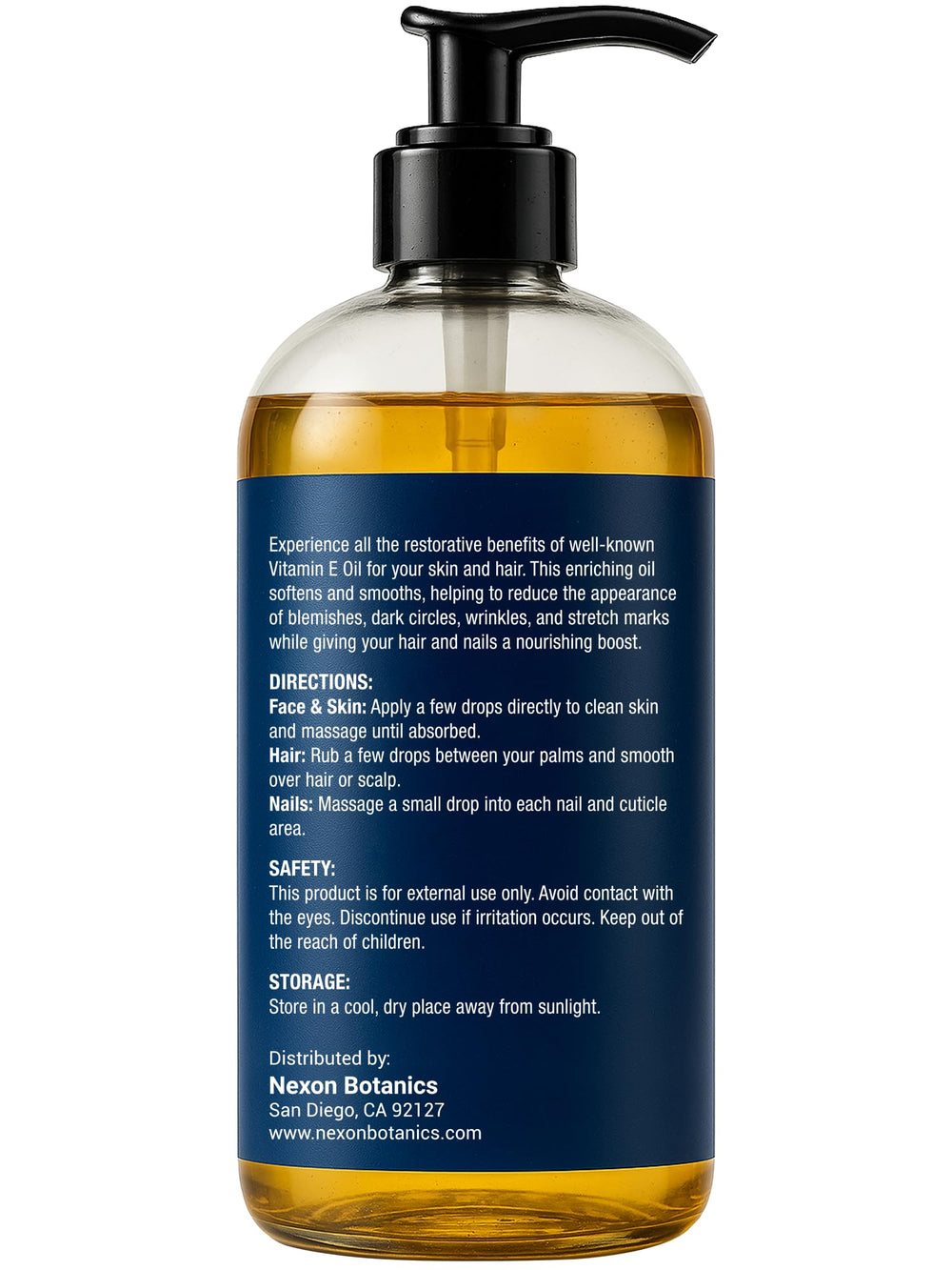 Nexon Botanics back label detail showing ingredient and usage information