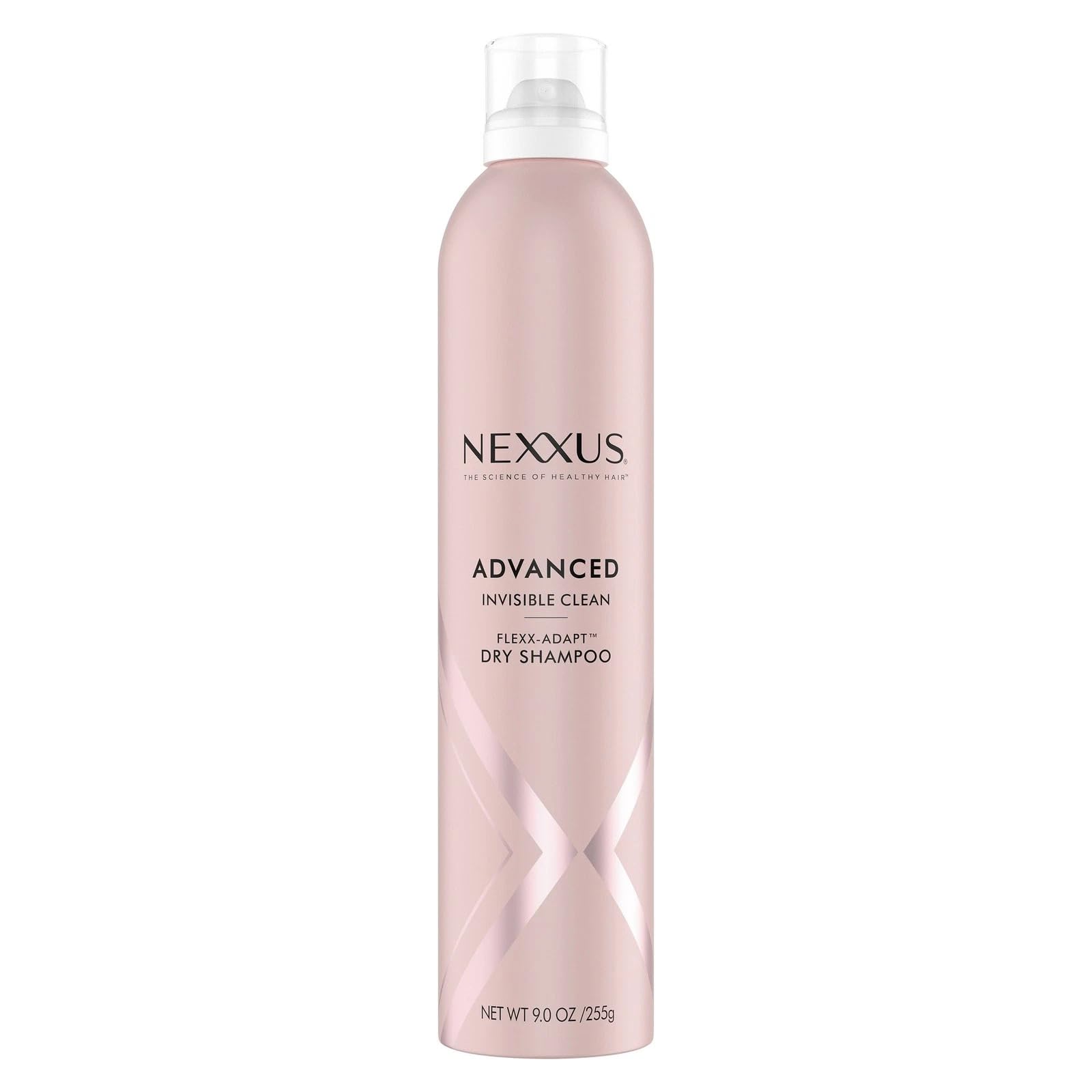 Nexxus front packaging showing invisible dry shampoo and benefits