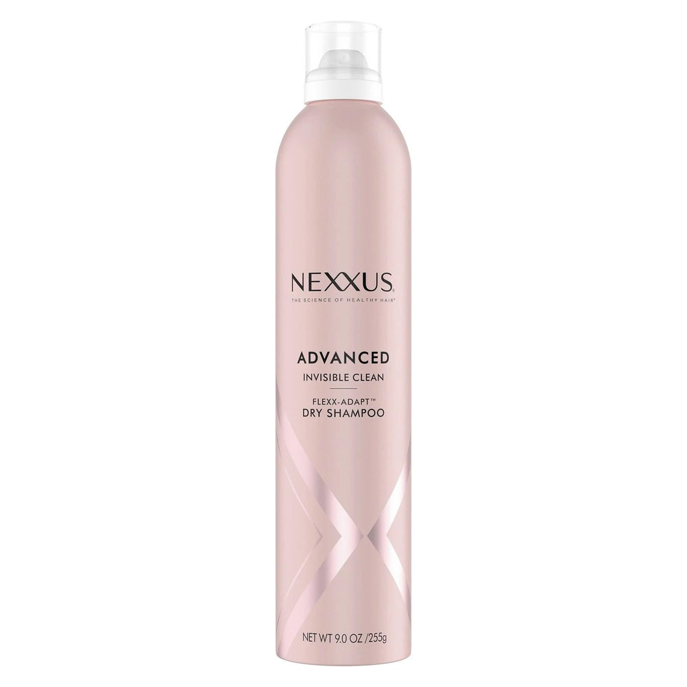 Nexxus front packaging showing invisible dry shampoo and benefits