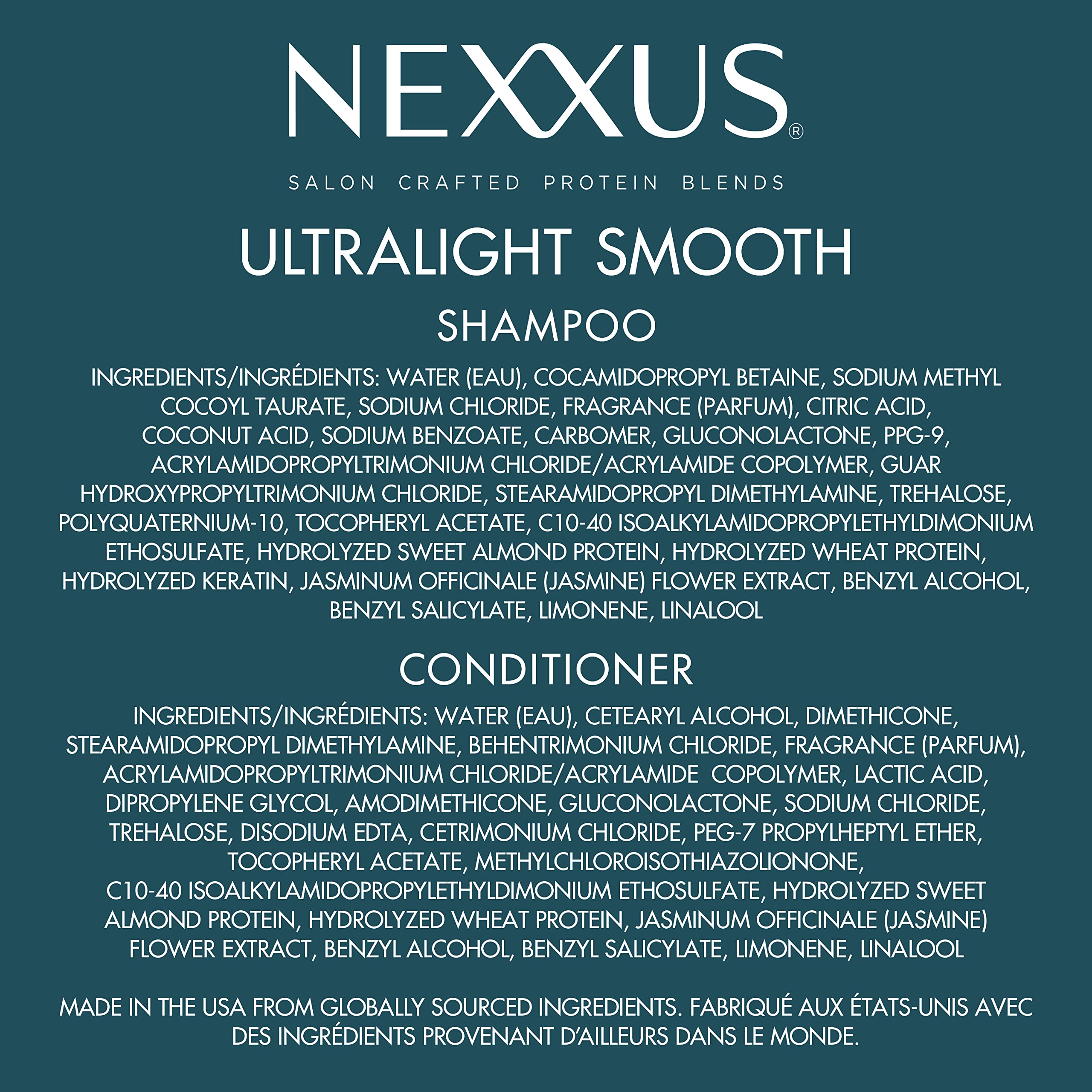 Nexxus styled hair after use showing frizz reduction and glossy finish
