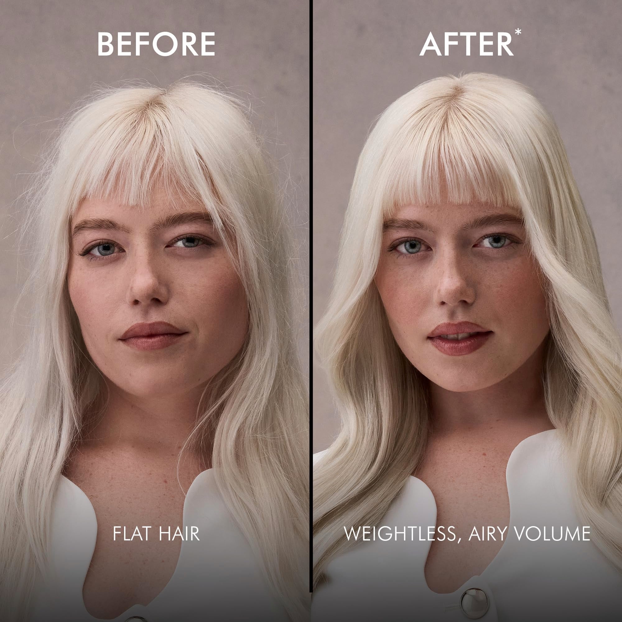 Nexxus root lift demonstration showing immediate height and lightweight hold