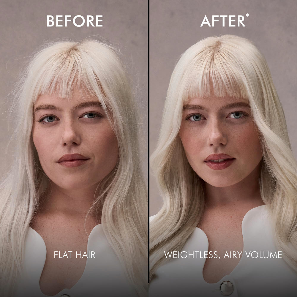 Nexxus root lift demonstration showing immediate height and lightweight hold