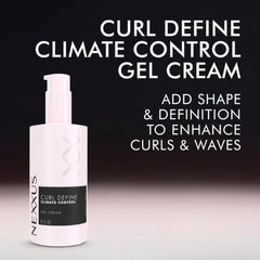 Nexxus applied to wet hair to define curls and reduce frizz