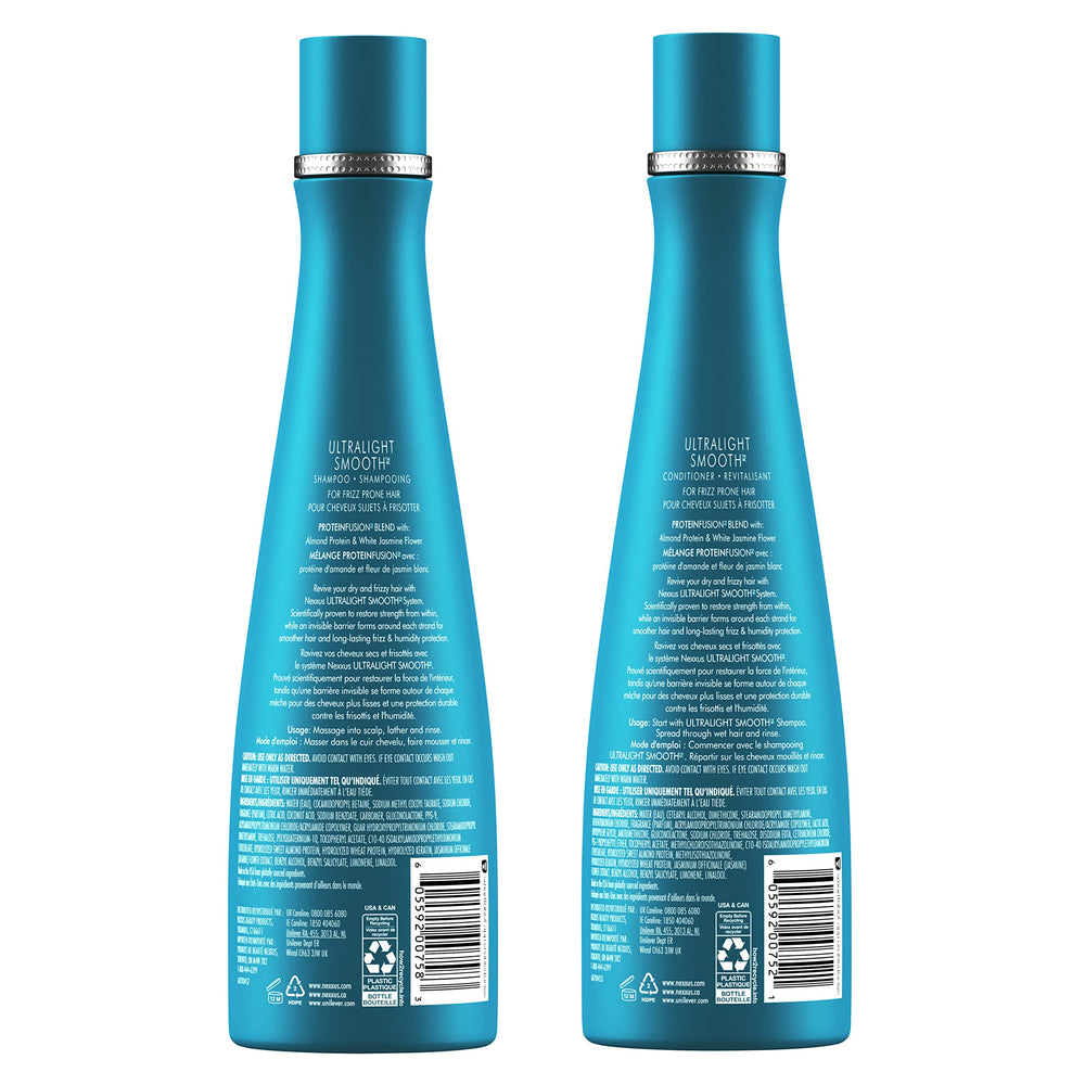 Nexxus back label with ingredients and usage directions for clarity