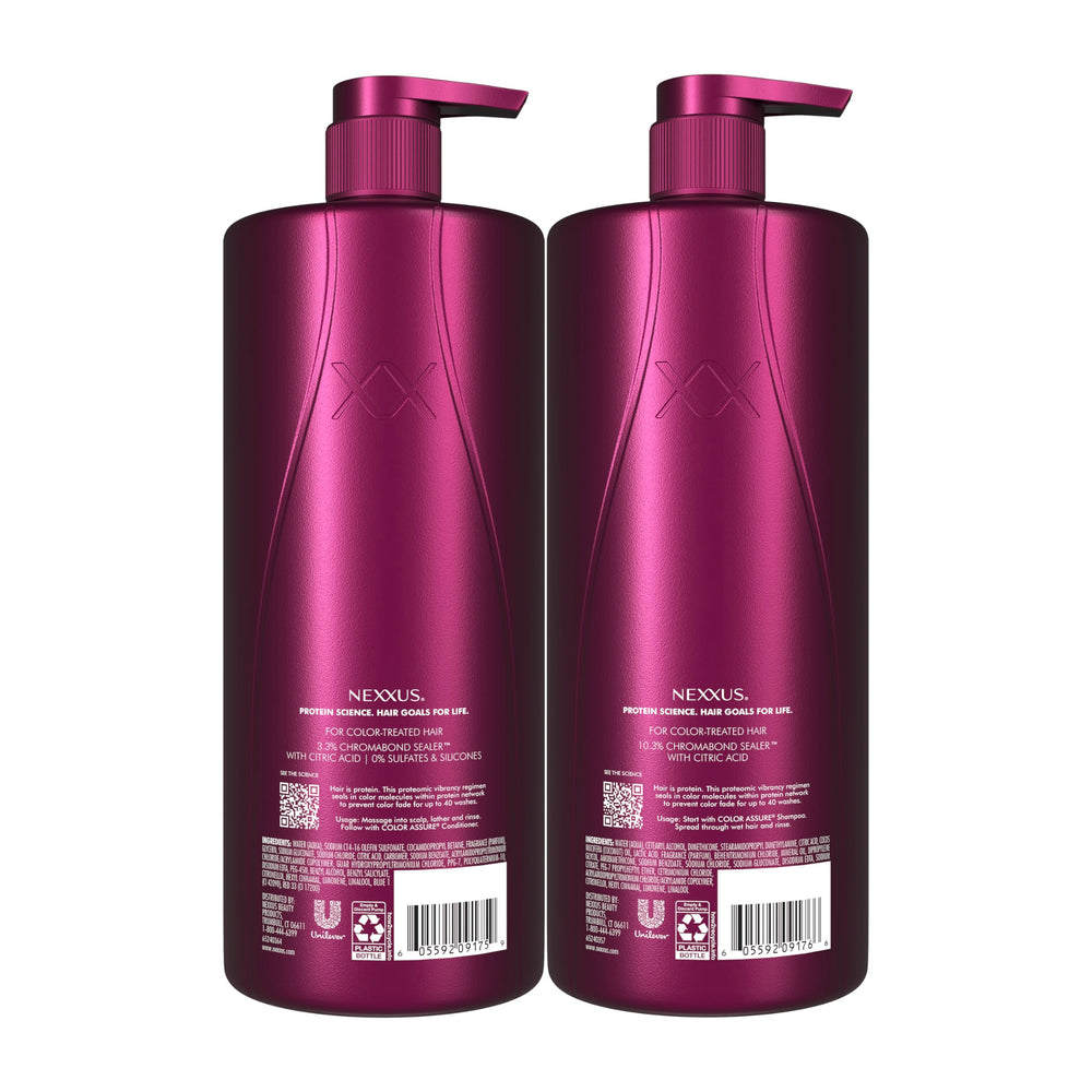 Nexxus back label with ingredients and usage directions for informed care