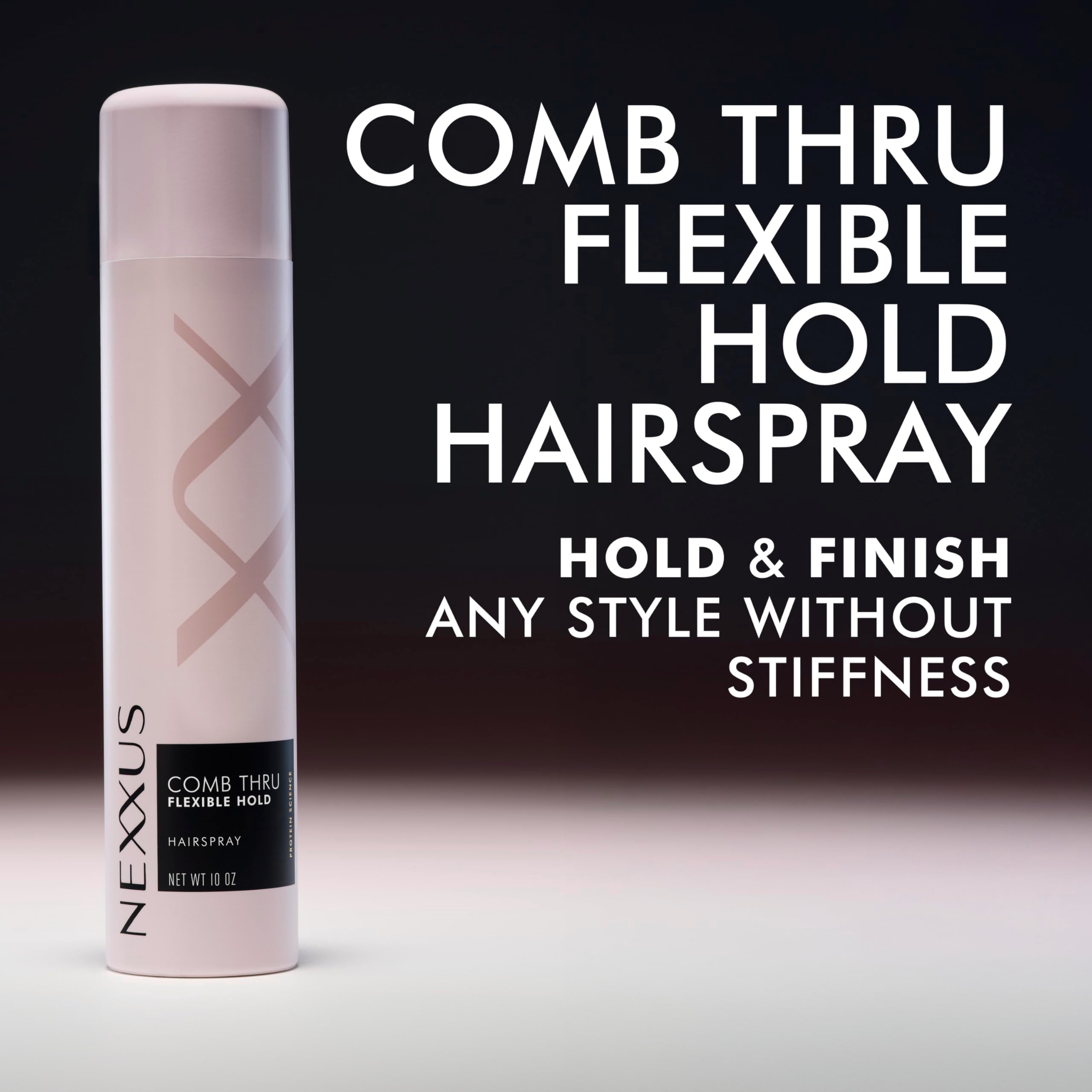 Nexxus bottle label close-up highlighting ingredients and protein benefit