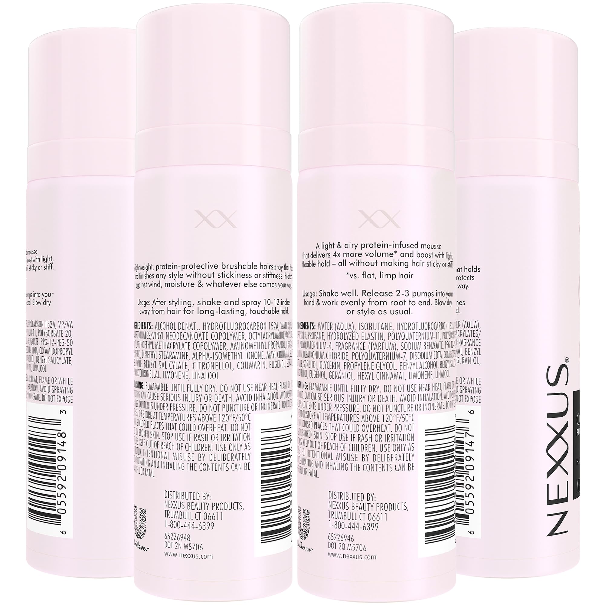 Nexxus hairspray close-up nozzle demonstrating precise spray and easy application benefit