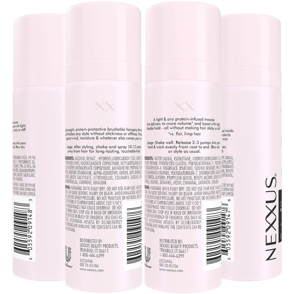 Nexxus hairspray close-up nozzle demonstrating precise spray and easy application benefit