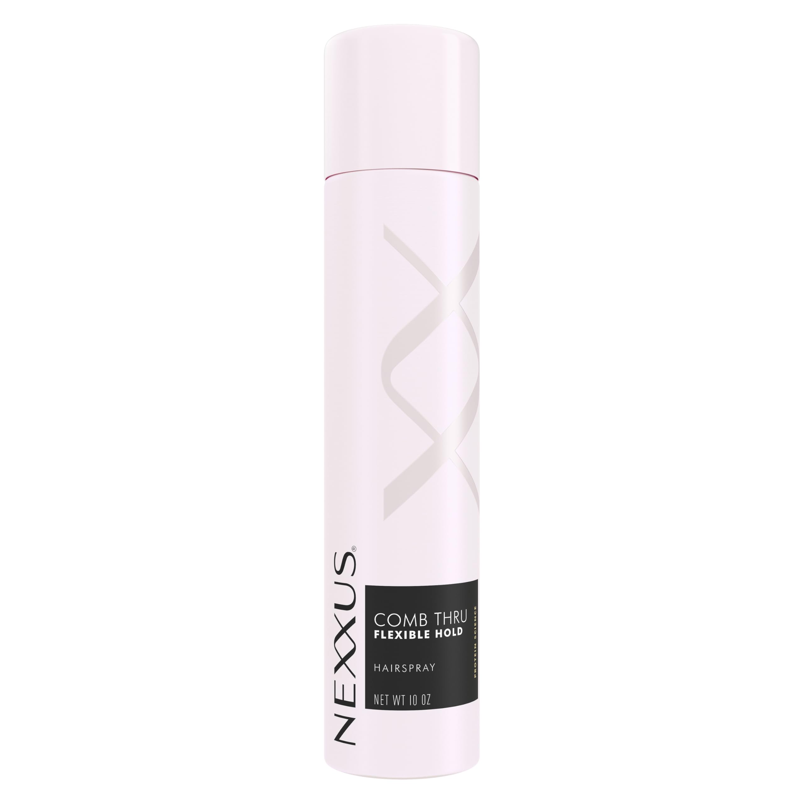 Nexxus front packaging showing 10 oz hairspray for flexible hold and shine