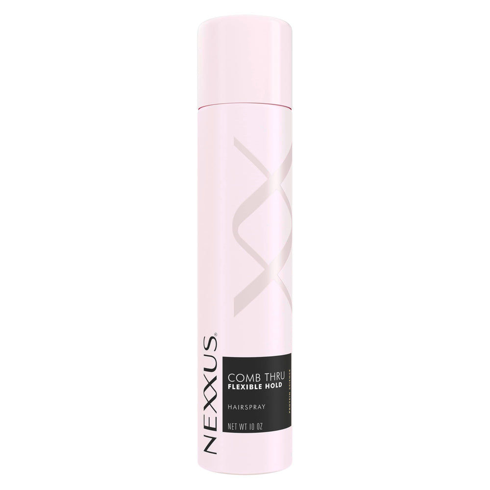 Nexxus front packaging showing 10 oz hairspray for flexible hold and shine