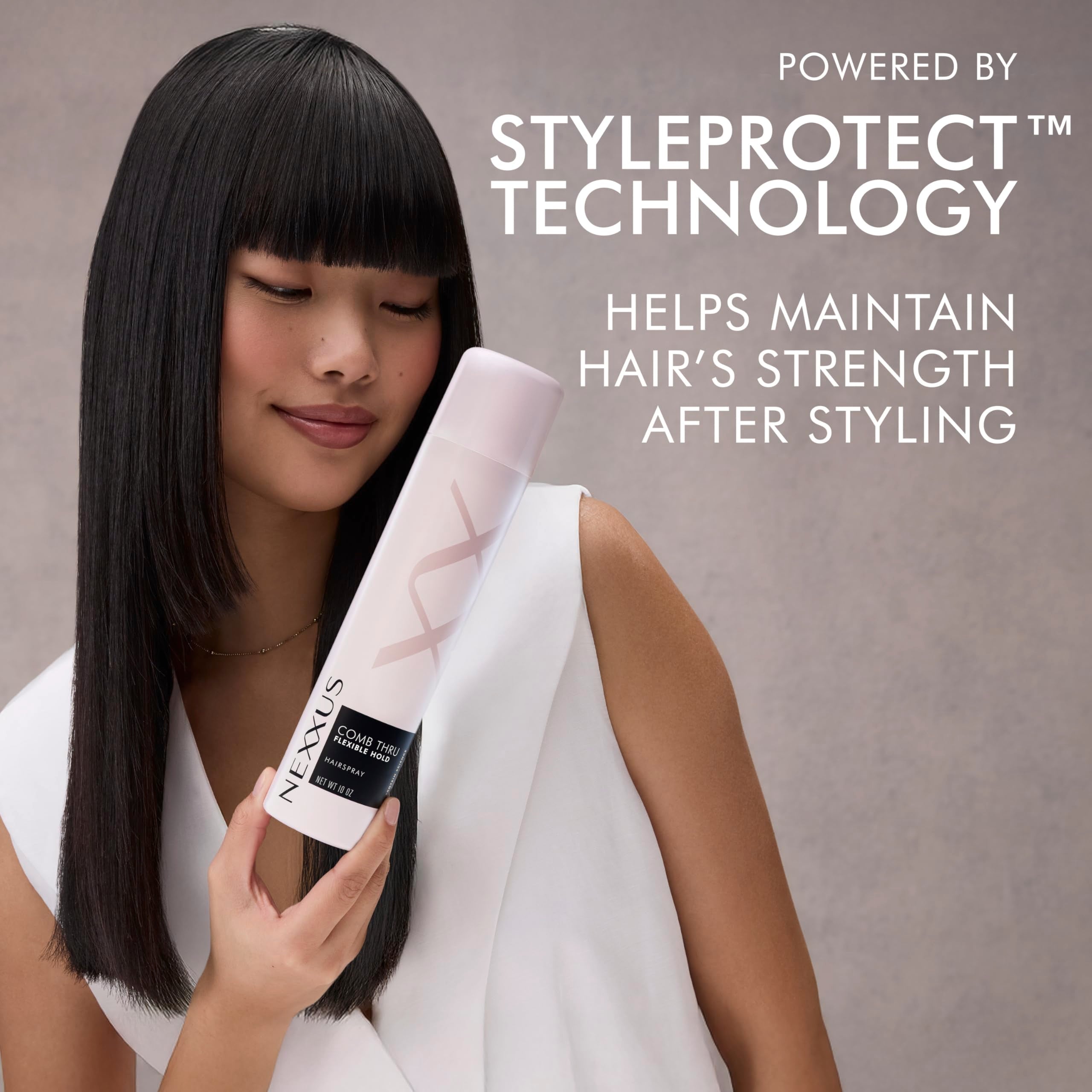 Nexxus styling in salon use showing professional finish benefit
