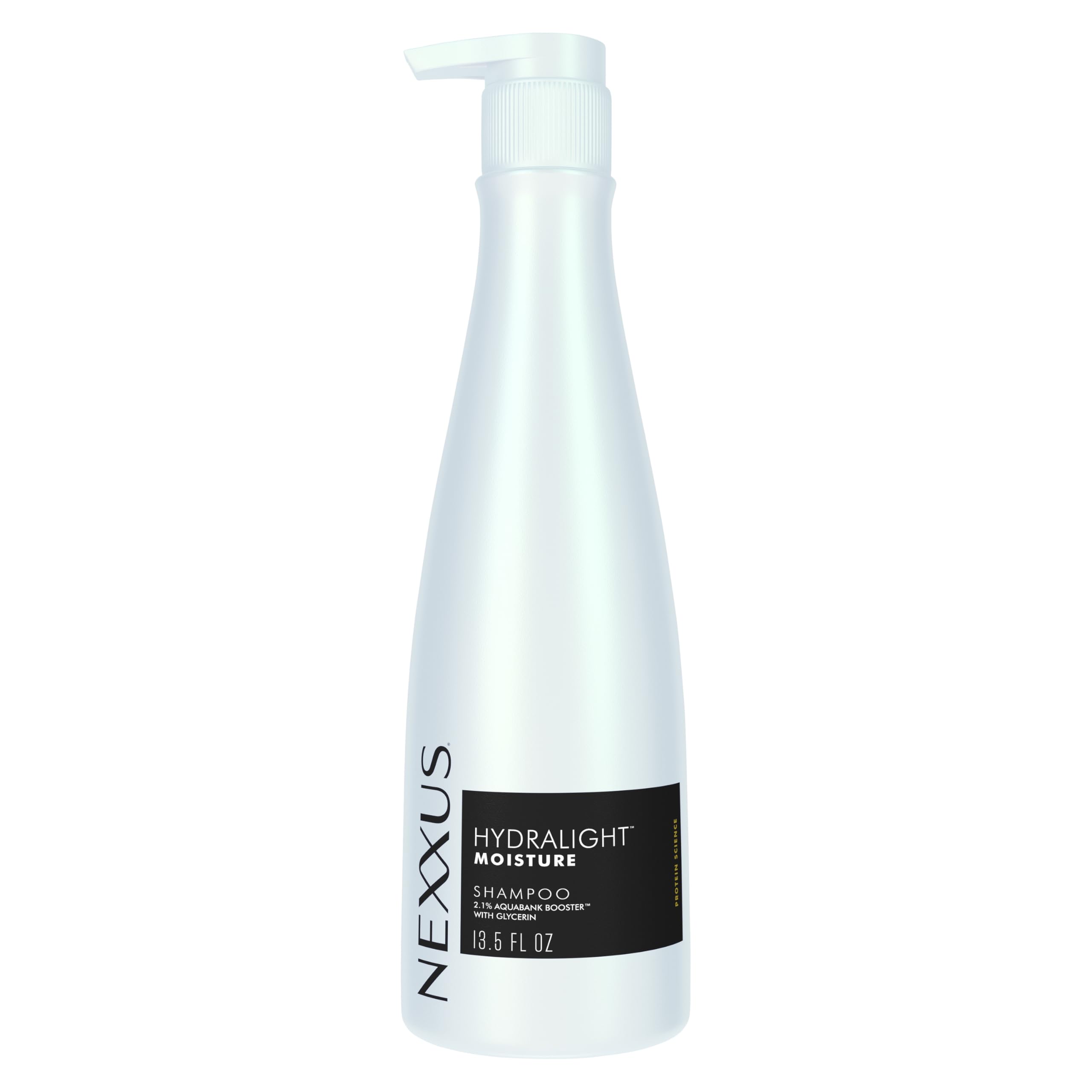 Nexxus bottle front view showing clean packaging and lightweight hydration benefit