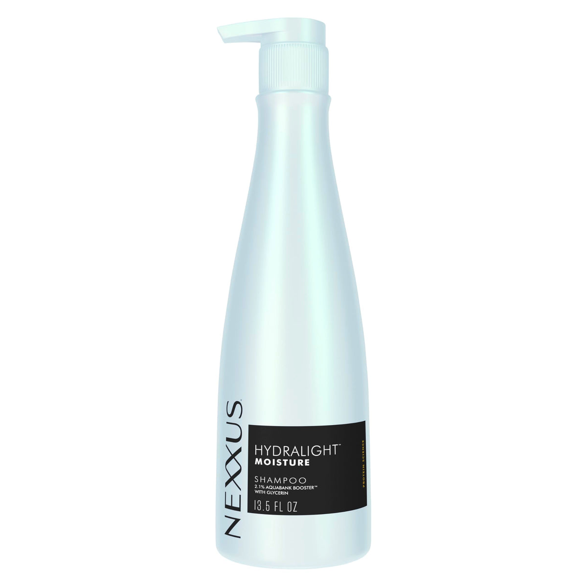 Nexxus bottle front view showing clean packaging and lightweight hydration benefit