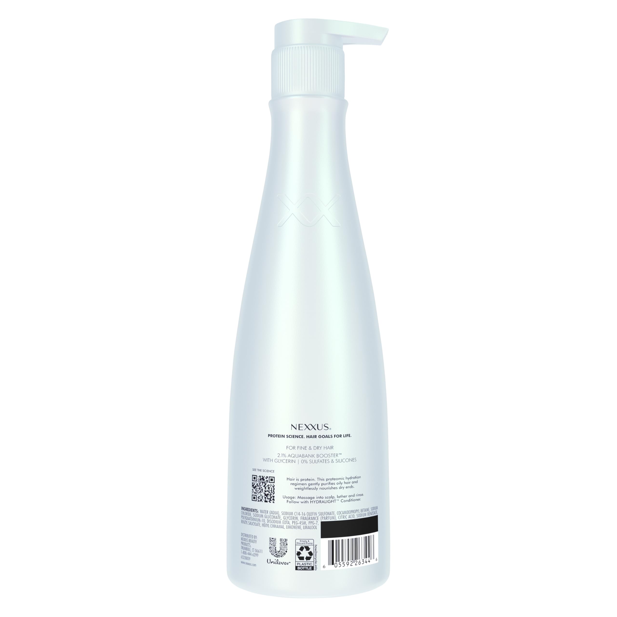 Nexxus pump close-up highlighting easy dispensing and controlled product use