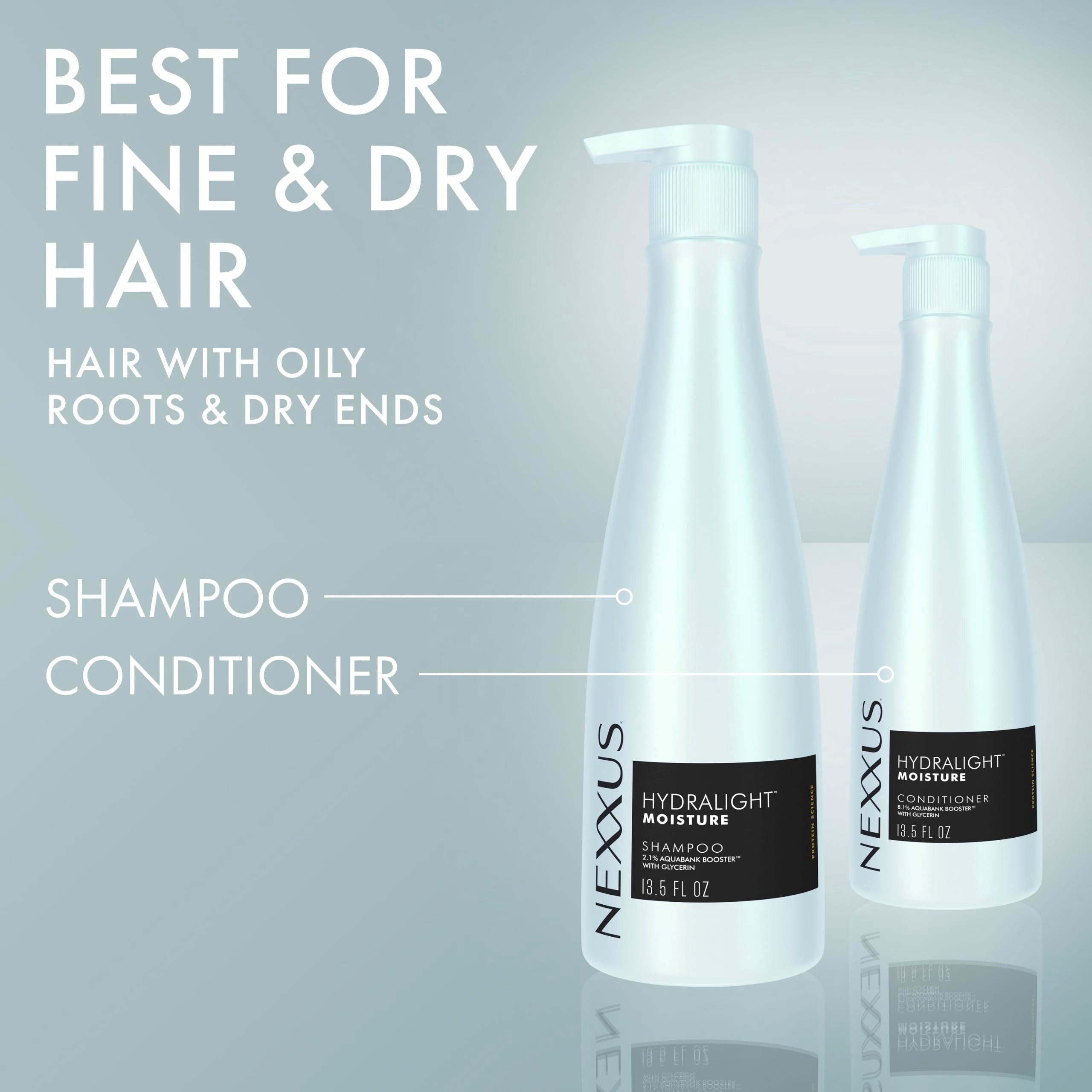 Nexxus lather texture showing lightweight foam and gentle cleansing benefit