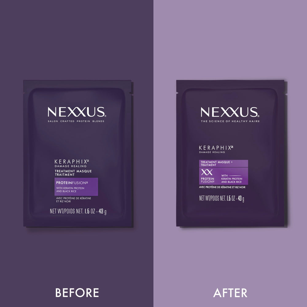 Nexxus being applied to mid-lengths and ends for targeted damage repair benefit