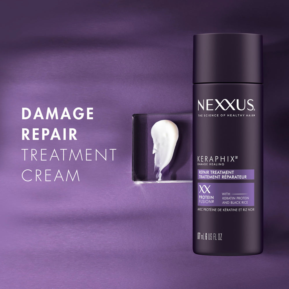 Nexxus Keraphix close-up of creamy texture emphasizing rich formula for deep-conditioning benefit