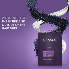 Nexxus creamy masque texture close-up showing rich formula for deep conditioning