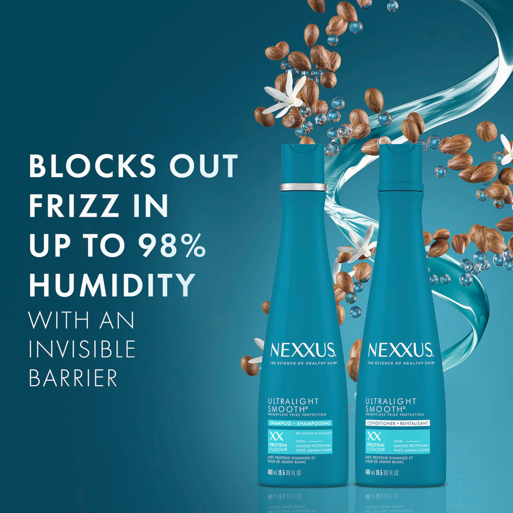 Nexxus shampoo lather close-up highlighting gentle, weightless cleansing