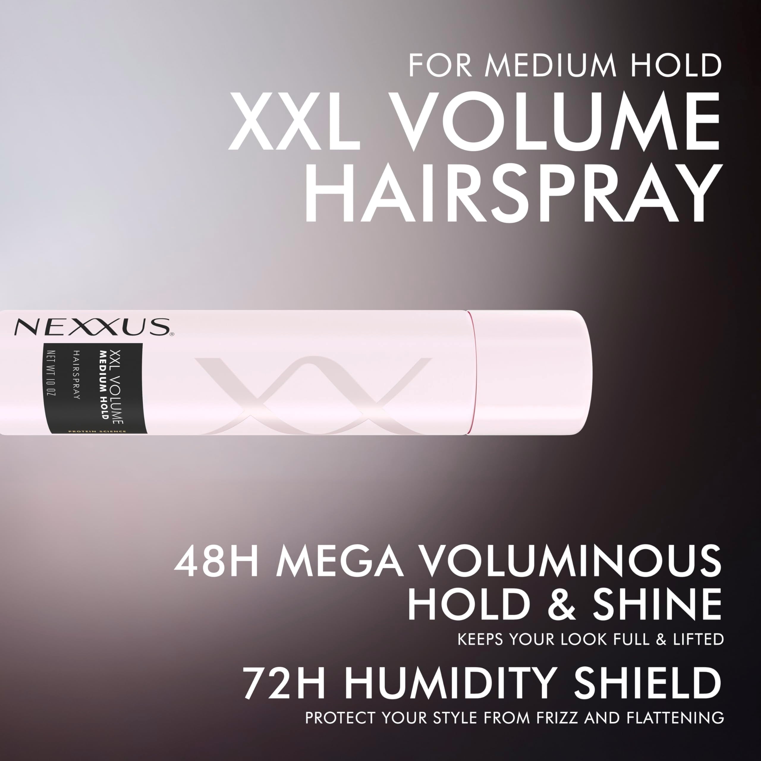 Nexxus hair texture and shine demo illustrating glossy, touchable finish