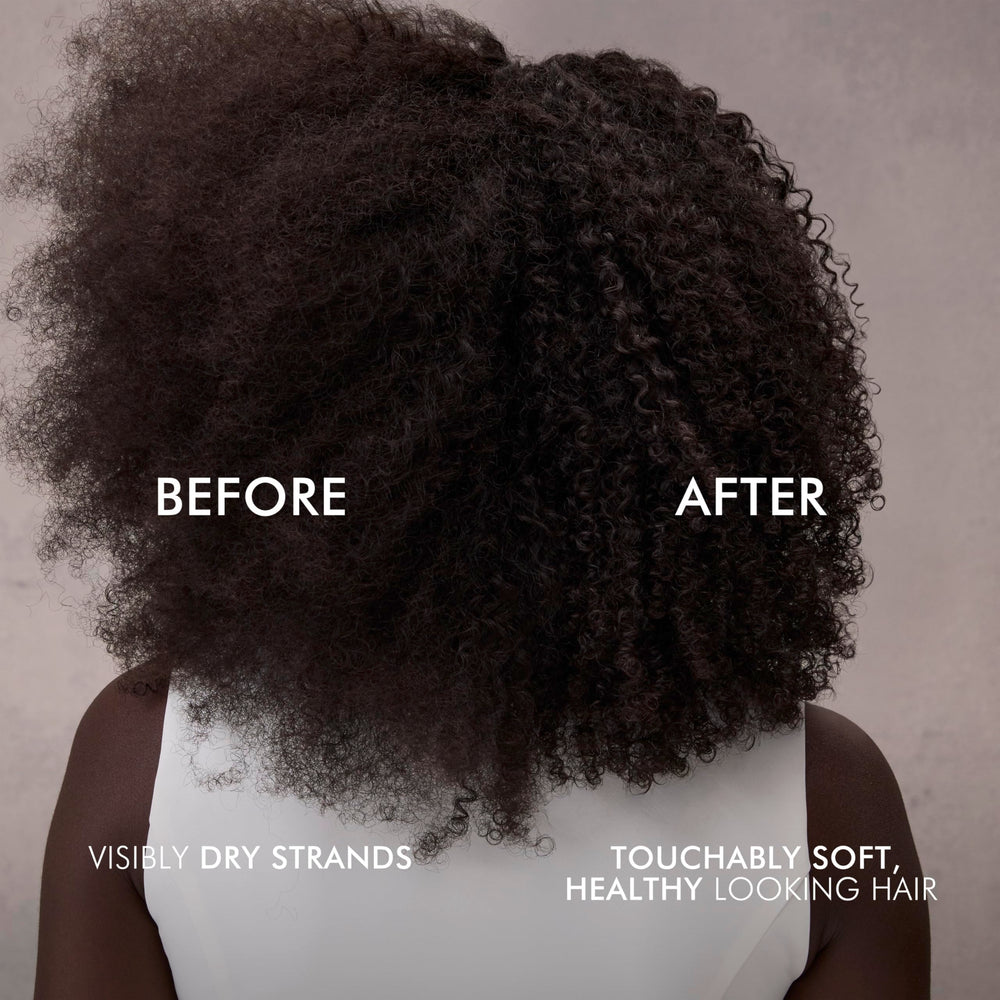 Nexxus Therappe before and after hair photo showing reduced frizz and softness
