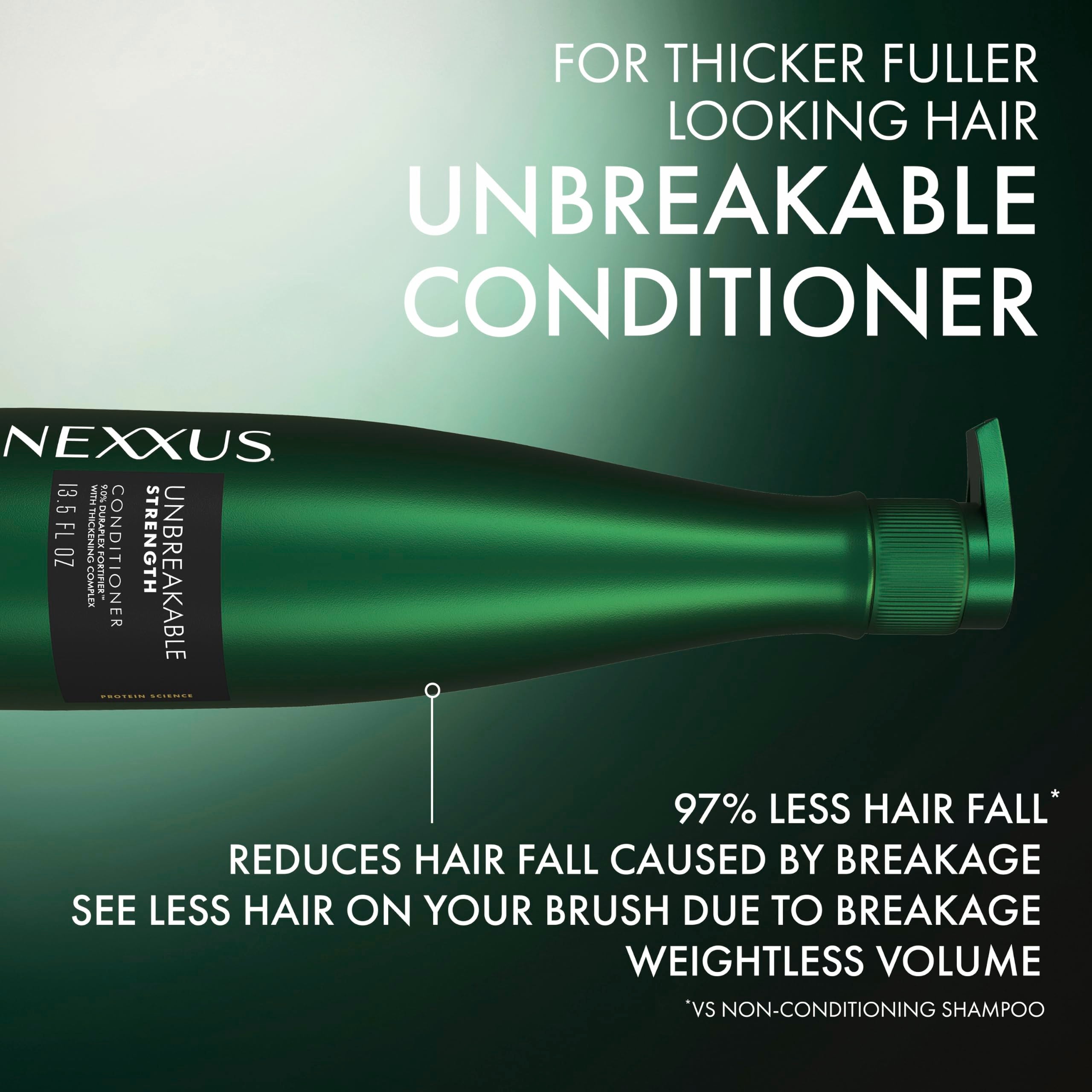 Nexxus conditioner creamy texture swatch showing lightweight formula