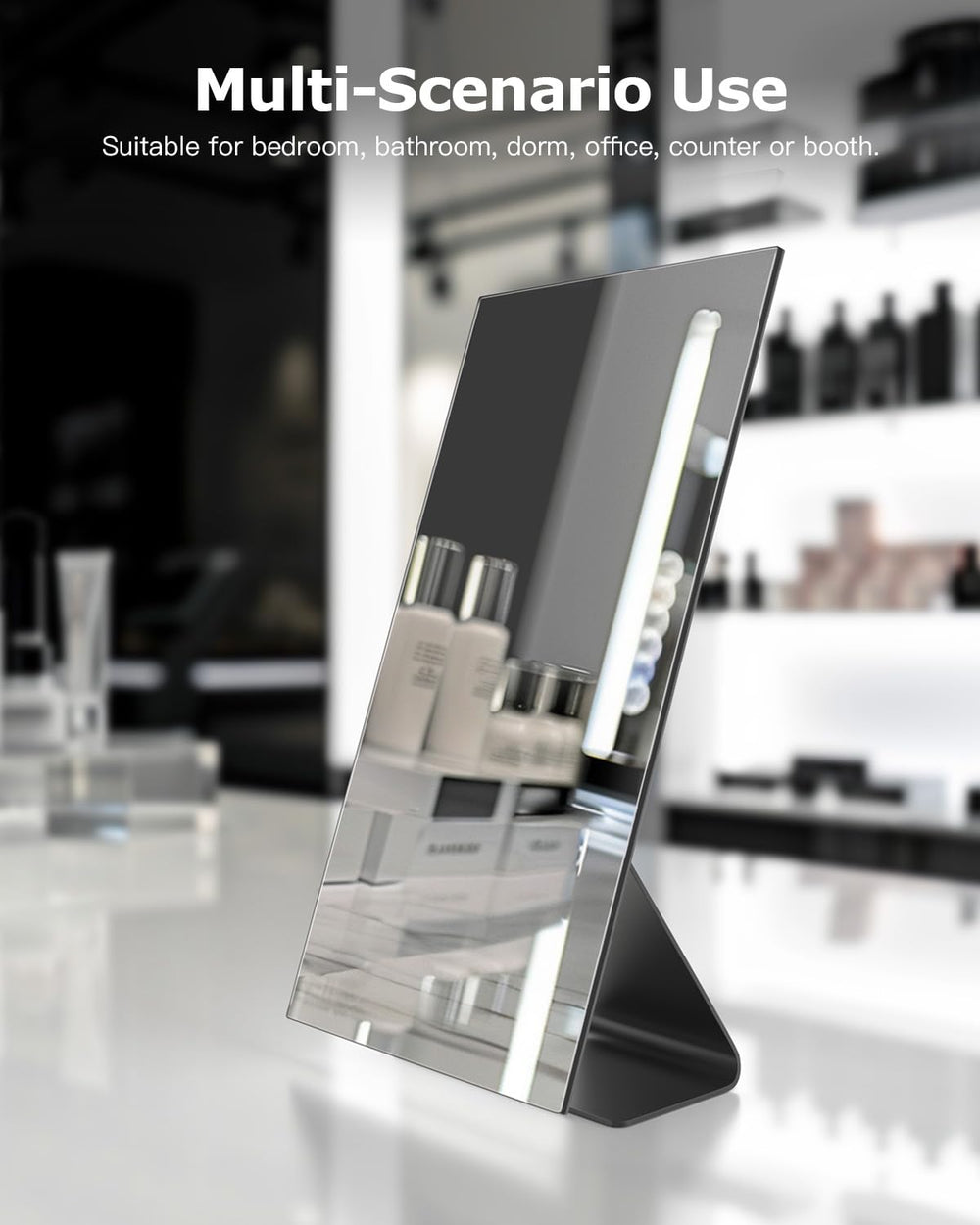 NEZZOE with makeup essentials displaying practical grooming setup benefit