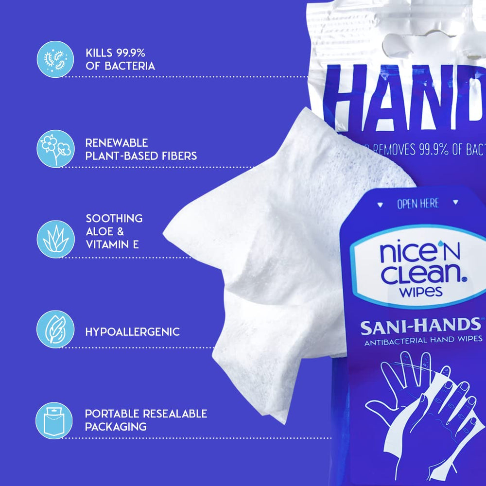 Nice 'N CLEAN soft pack inside backpack pocket for travel convenience and on-the-go sanitation