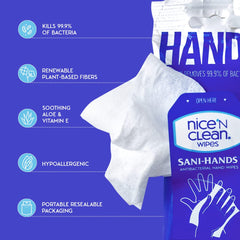 Nice 'N CLEAN soft pack inside backpack pocket for travel convenience and on-the-go sanitation