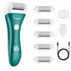 NiceBirdie front view of green electric foot file showing ergonomic grip and compact design for easy control