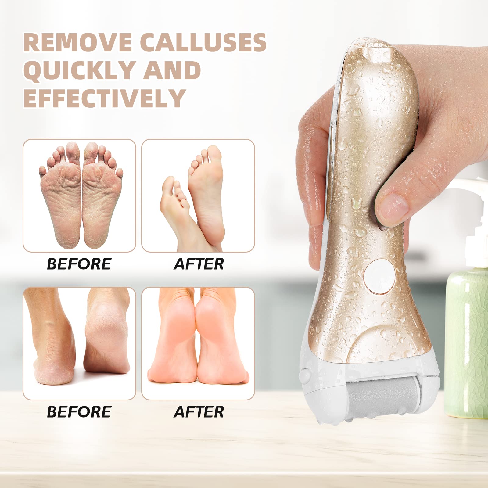 NiceBirdie before and after foot result showing smoother heels and reduced callus
