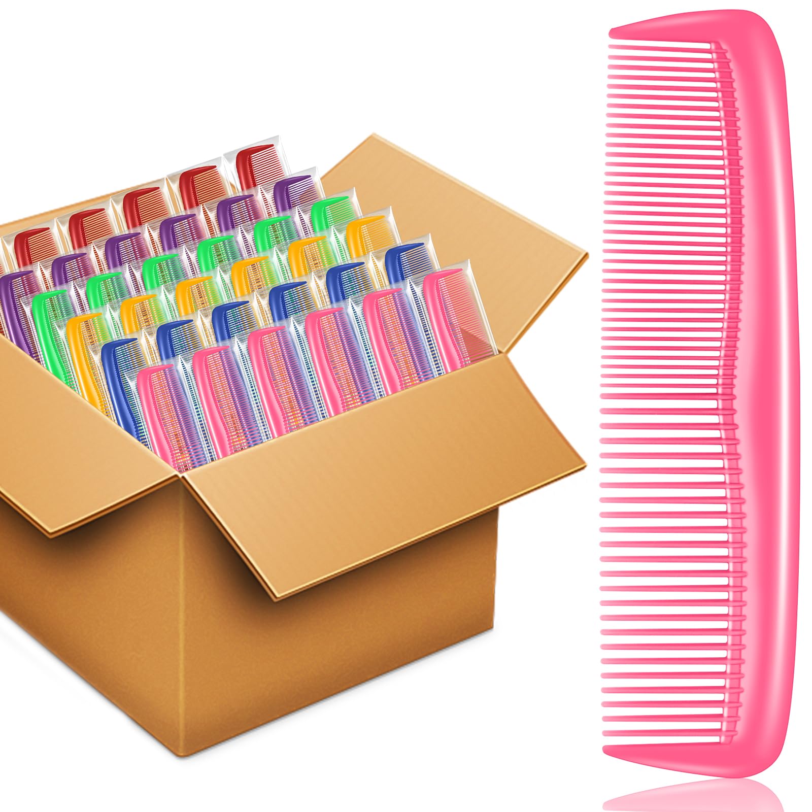 NICEMOVIC front packaging showing 120 colorful pocket combs, ideal for bulk needs