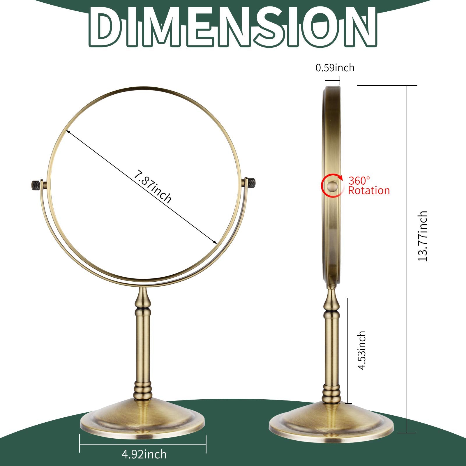 Nicesail rotating mirror tilted 360 degrees for flexible angles