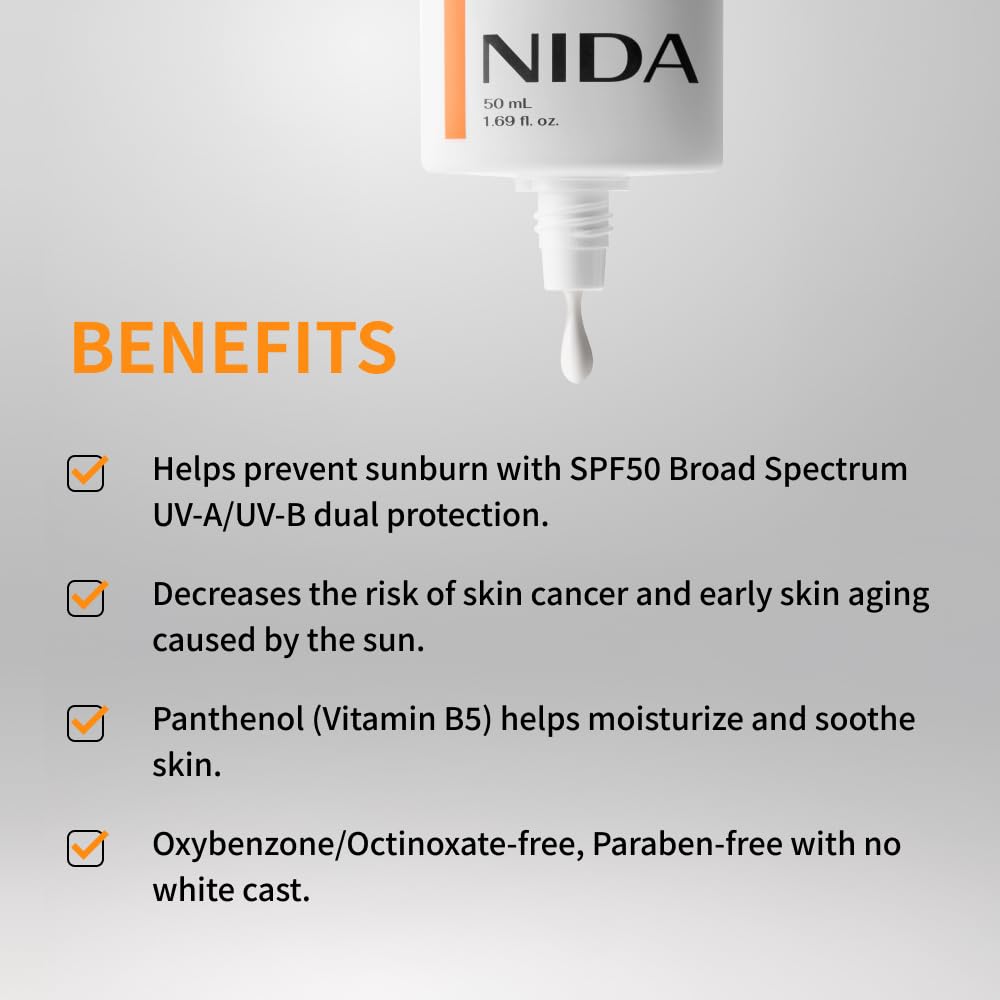 NIDA sunscreen applied on hand demonstrating no white cast benefit