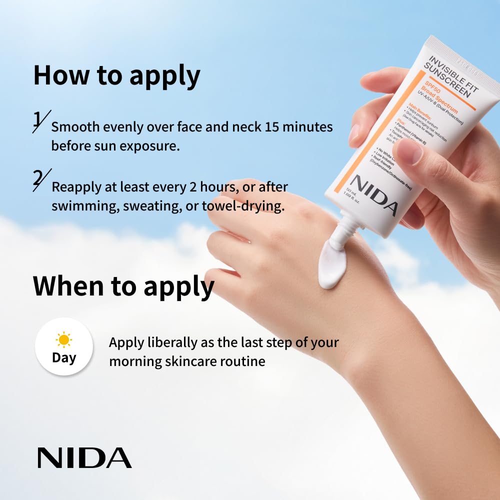 NIDA label highlighting ingredients like panthenol and tocopherol benefit